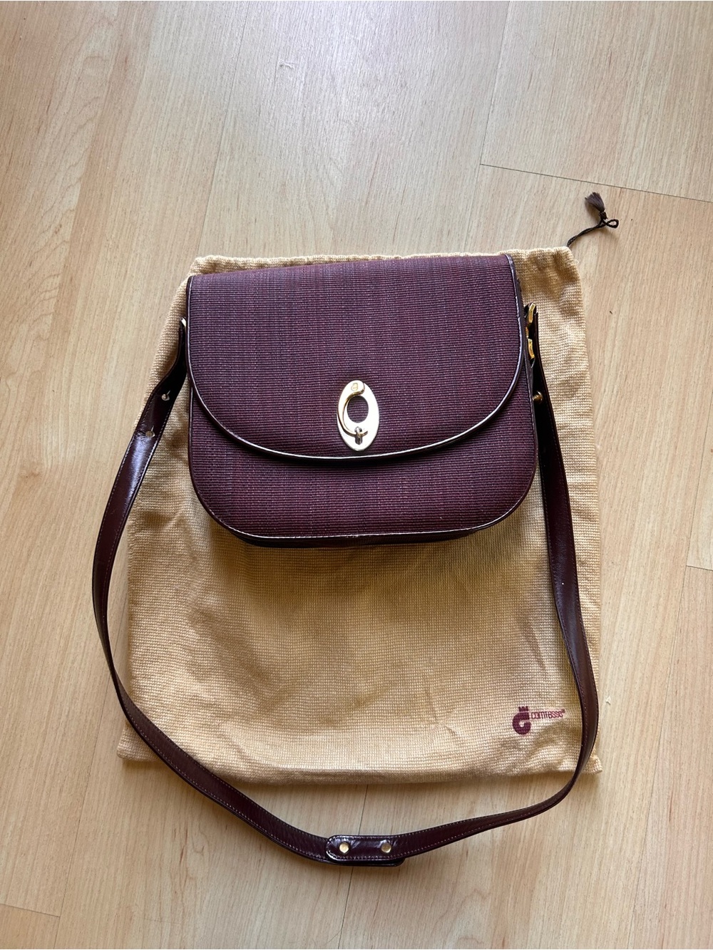 Comtesse Purple Horse Hair Shoulder Bag + Coin Purse, Dust Cover & Certificate